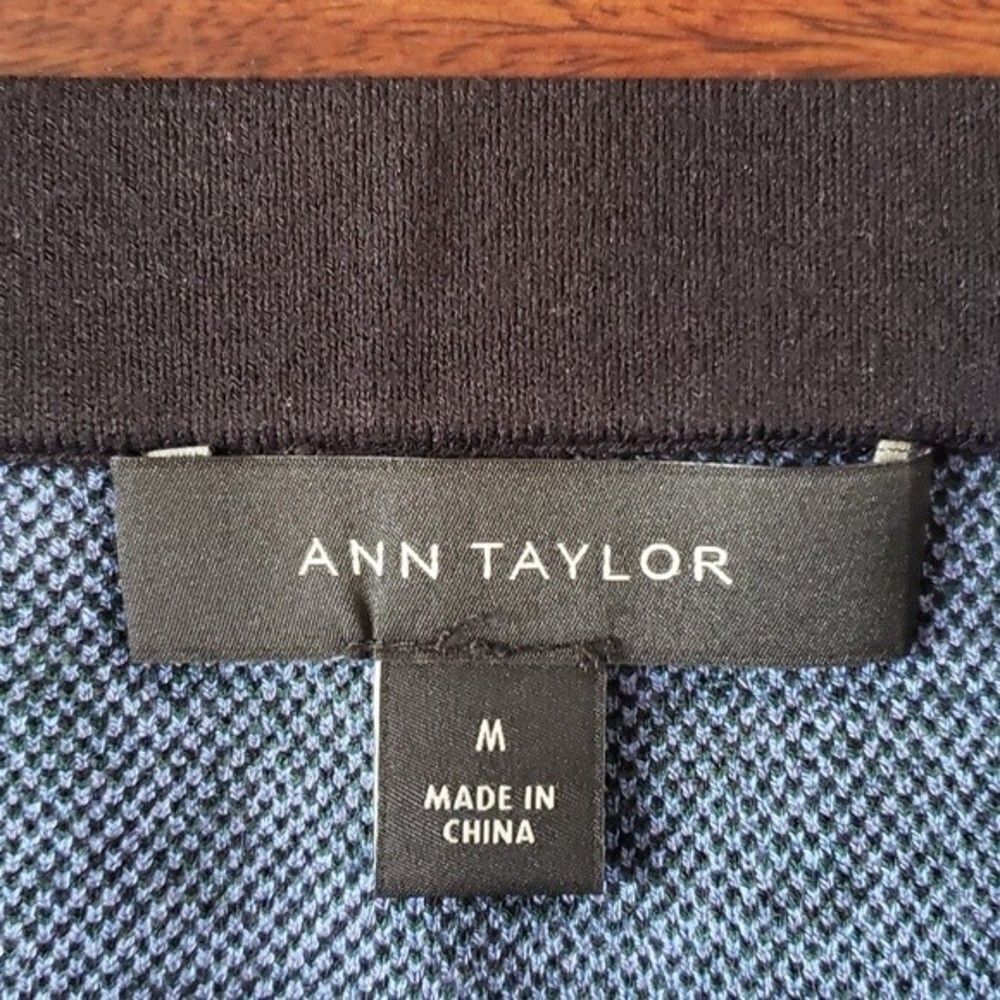 Ann Taylor Floral Knit Pencil Skirt Medium Black Blue Green Workwear Stretch - Picture 10 of 11